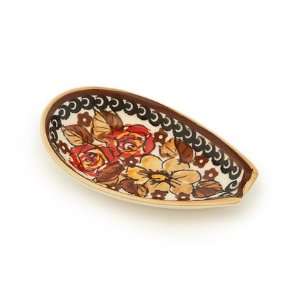    Polish Pottery Autumn Rose Small Spoon Rest