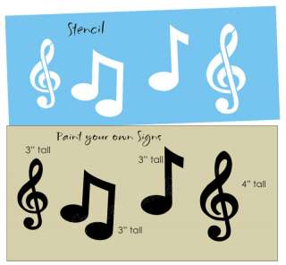 STENCIL Music Notes Treble Clef Scrapbook Craft Signs  