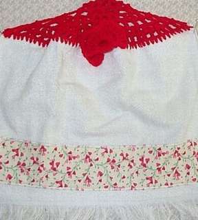 Hanging Kitchen Towel Valentine Tiny Hearts Flowers NEW  