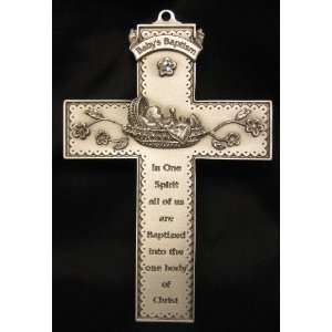  Babys Baptism Pewter Wall Cross   Boy or Girl: Baby
