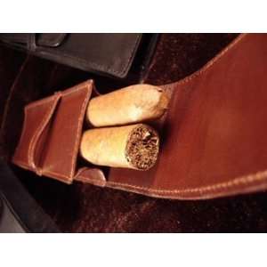  Genuine Leather Cigar Case in Brown