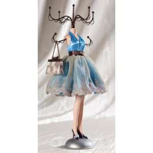   Mannequin Jewelry Stand Blue Cinderella Party Dress 
