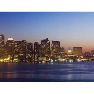  City Skyline at Dusk, Boston, Massachusetts, USA Premium 
