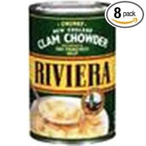 Riviera Ready to Eat Clam Chowder Soup, 15 Ounce (Pack of 8)  
