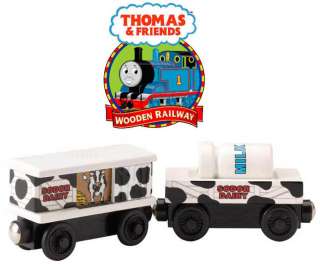 Thomas Wooden Railway Sodor Island Dairy Car Milk Cargo Cow Magentic 