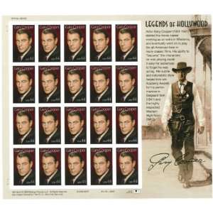   Cooper Legends of Hollywood Collectible Stamp Sheet 