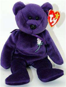  Rare 1st Edition TY Beanie Baby Princess Diana Collectible Bear  