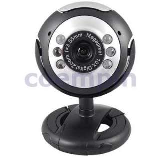 USB 30.0M 6 LED Webcam Web Cam Camera Mic PC Computer  