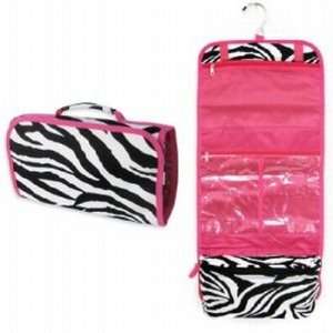  Zebra Hot Pink Makeup Cosmetic Bag Case Large Beauty