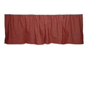  Deep Red With Tan Stripes Fabric Window Valance Baby