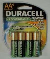 Duracell Rechargeable AA 2000mAh DX1500 NiMH Battery x4  
