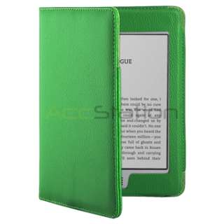   Green Leather Case Folio Cover For Kindle Touch Ebook Reader  