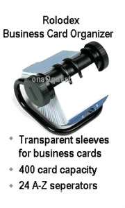 ROLODEX ROTARY 400 Business Card ORGANIZER clr sleeves  