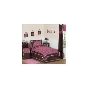  Bella Pink 4 Piece Twin Comforter Set   Girls Bedding 