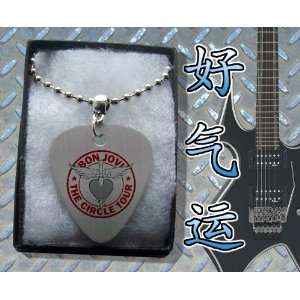 Bon Jovi Circle Tour Metal Guitar Pick Necklace Boxed