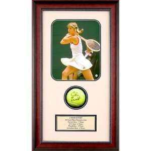 Chris Evert Autographed Tennis Ball Shadowbox