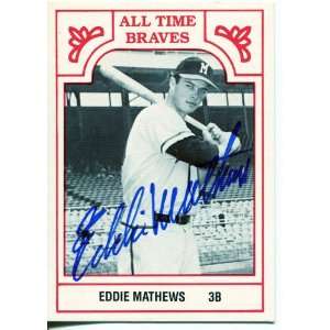 Eddie Mathews Autographed 1986 TCMA Card