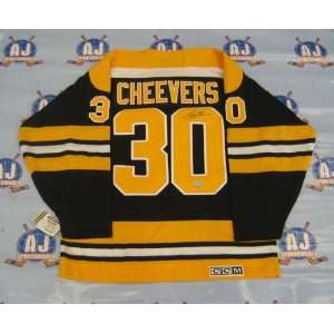 GERRY CHEEVERS Boston Bruins SIGNED Retro Stanley Cup Jersey