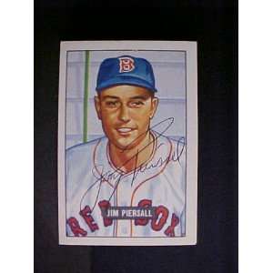 Jim Piersall Boston Red Sox #306 1951 Bowman Reprint Signed Baseball 