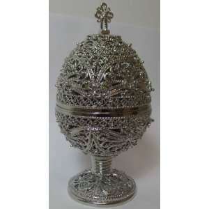  Faberge Silver Tracery Big Egg Bouquet 5.5 (14cm 