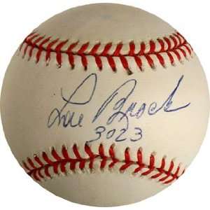 Lou Brock Autographed Ball   with 3023 Inscription