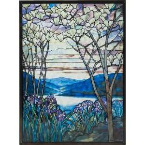  Louis Comfort Tiffany Magnolias and Irises Glass Panel 