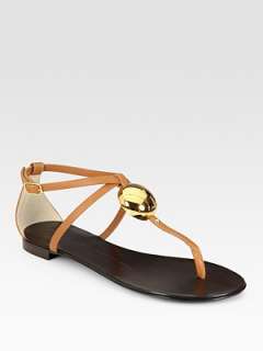 Giuseppe Zanotti   Embellished Leather T Strap Sandals    