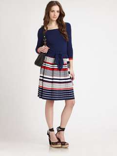 Milly   Calais Pleated Knit Dress    