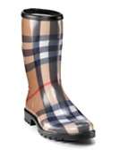    Burberry Womens Check Rain Boots  