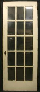    Antique Heart Pine French Exterior Entry Door 15 Glass Lites  