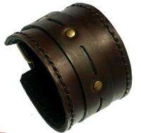 Brown Leather Mens Bracelet Wristband Classical Cuff B1  