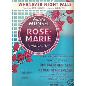    Sheet Music Patrice Munsel Rose Marie The Play 104 