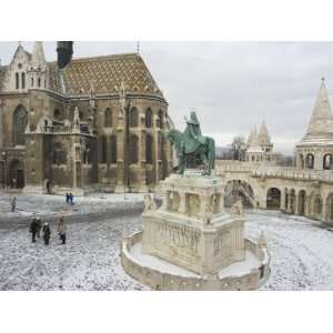  Snow on St. Stephens Statue, Castle Hill Area, Budapest 