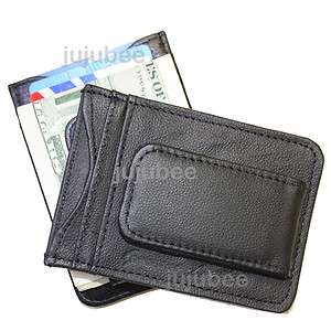 Mens Leather Money Clip Slim Front Pocket Wallet Magnetic ID Credit 