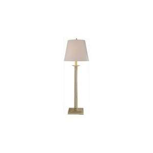 Thomas OBrien Modern Library Floor Lamp in Burnished Silver Leaf with 