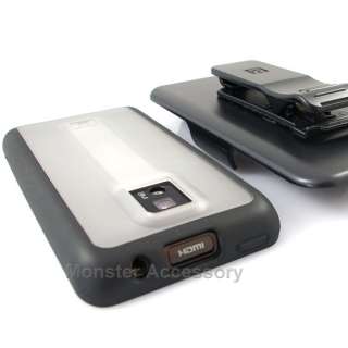   Black Softgrip Gel Case Belt Clip Swivel for LG G2x T Mobile  