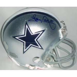 Tony Dorsett Dallas Cowboys Autographed Riddell Mini Helmet with HOF 