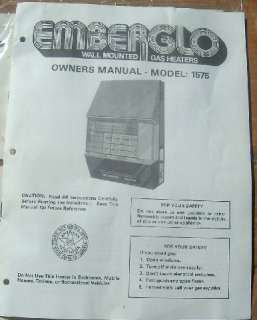 EMBERGLO WALL MOUNTED UNVENTED LP GAS HEATER, 11K PLUS BTU, NOS NR 