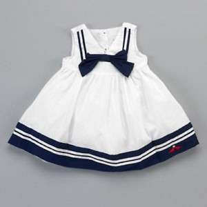 new NWT LILYBIRD girls Nautical Sailor Dress with Bow  