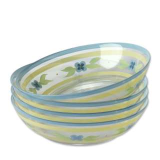   Breeze Hand painted Glass Salad Bowls, Set of 4 025398034192  