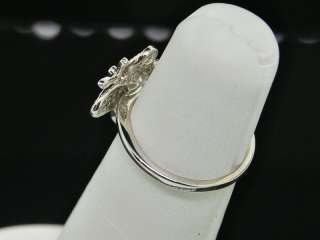 LADIES 10K WHITE GOLD BUTTERFLY DIAMOND ENGAGEMENT RING  