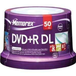  Dual Layer DVD+R Discs, 8.5 GB, 50/Pk
