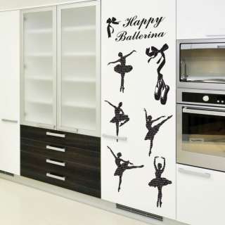 Happy Ballerina Wall Decor Removable Stickers Decals  
