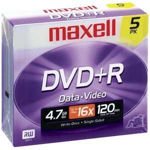  MAXELL DVD+R 4.7GB DVD Recordable Disc ( 5 Pack 