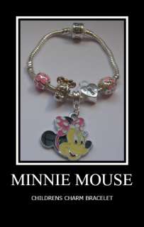 HELLO KITTY/MINNIE MOUSE CHILDRENS/BABIES CHARM BRACELET PINK/BLUE 