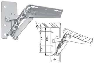 Pairs Spring Loaded Lift Up Flap Hinge (White)  