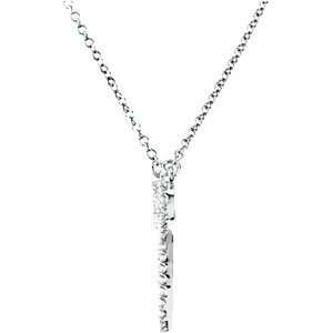   67705 Platinum 1/4 Cttw Si1,Gh 16 1/2 Diamond Bow Necklace Jewelry