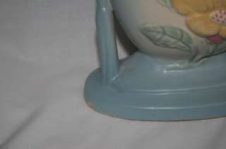 M35 HULL POTTERY Magnolia Pink Blue Vase 7 8 1/2  