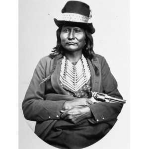 Yet, Native American Comanche Chief, Sitting with Arms Crossed and Gun 