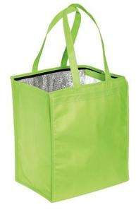 COLORS HOT or COLD, INSULATED GROCERY TOTE BAG, REUSABLE, ZIPPERED 